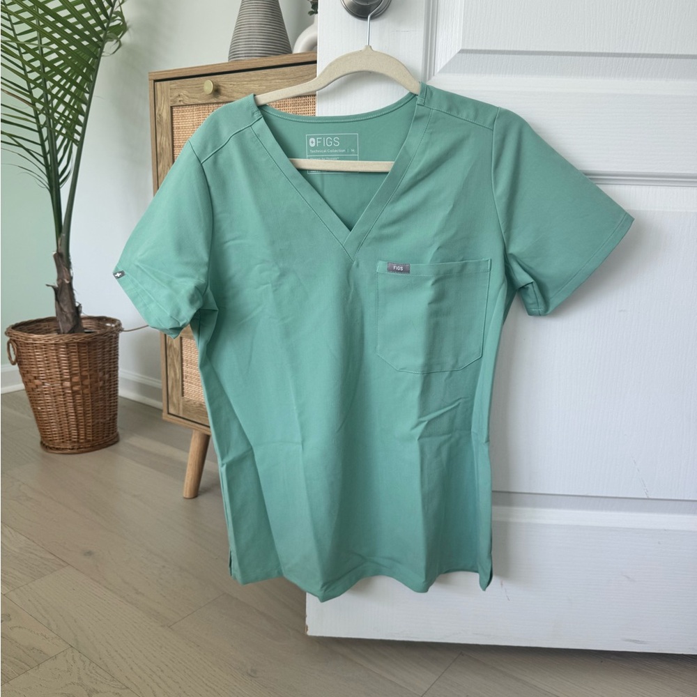 Figs Green Scrub Top